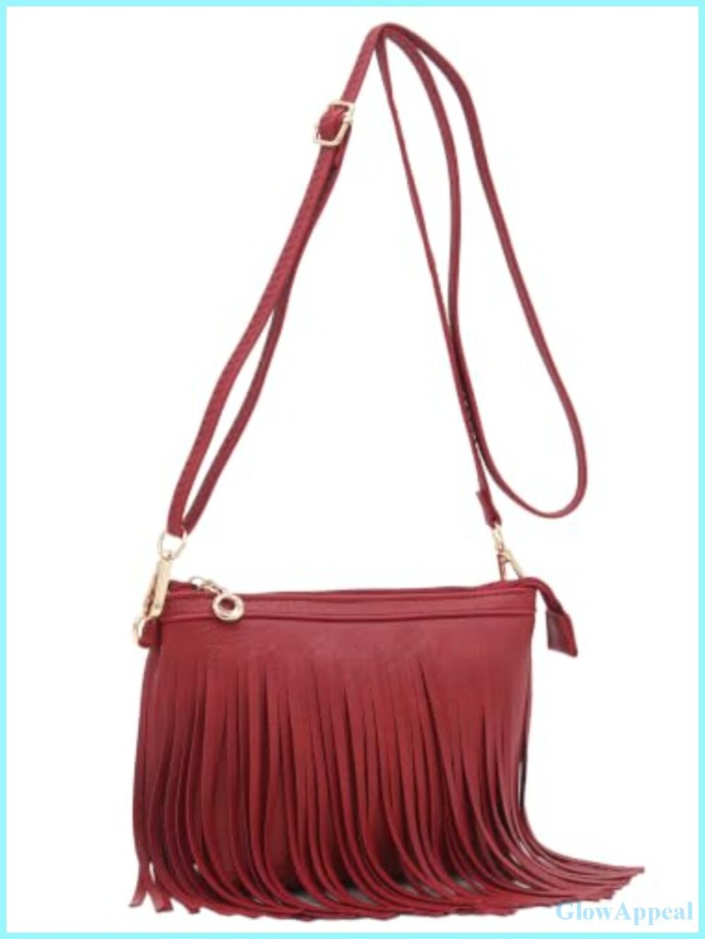 Faux Leather Fringe Crossbody Bag with Wrist Strap Adjustable